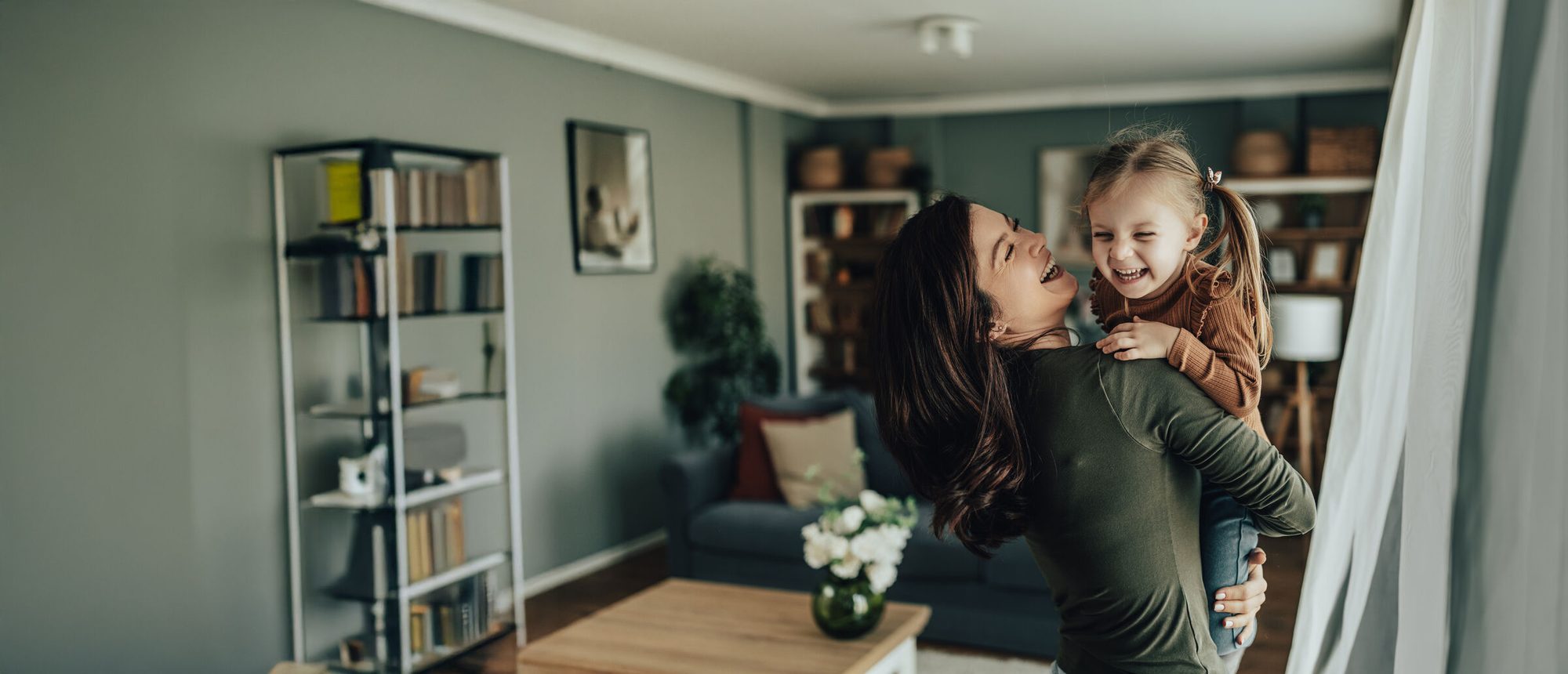 Family at home in a new Hawthorne Park townhome