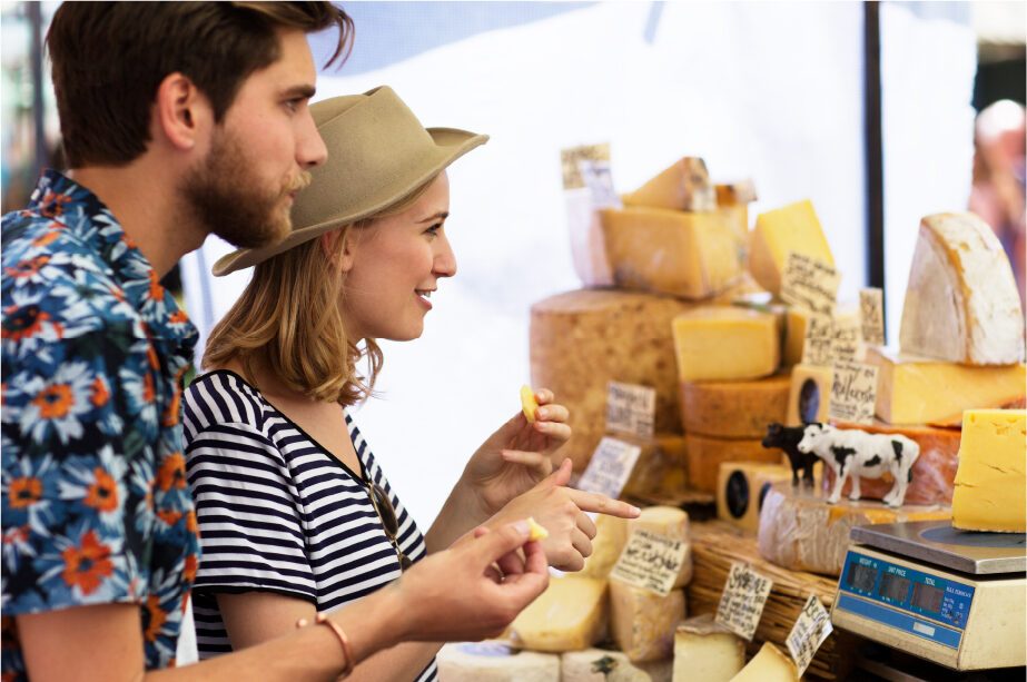 Browsing a local farmers' market