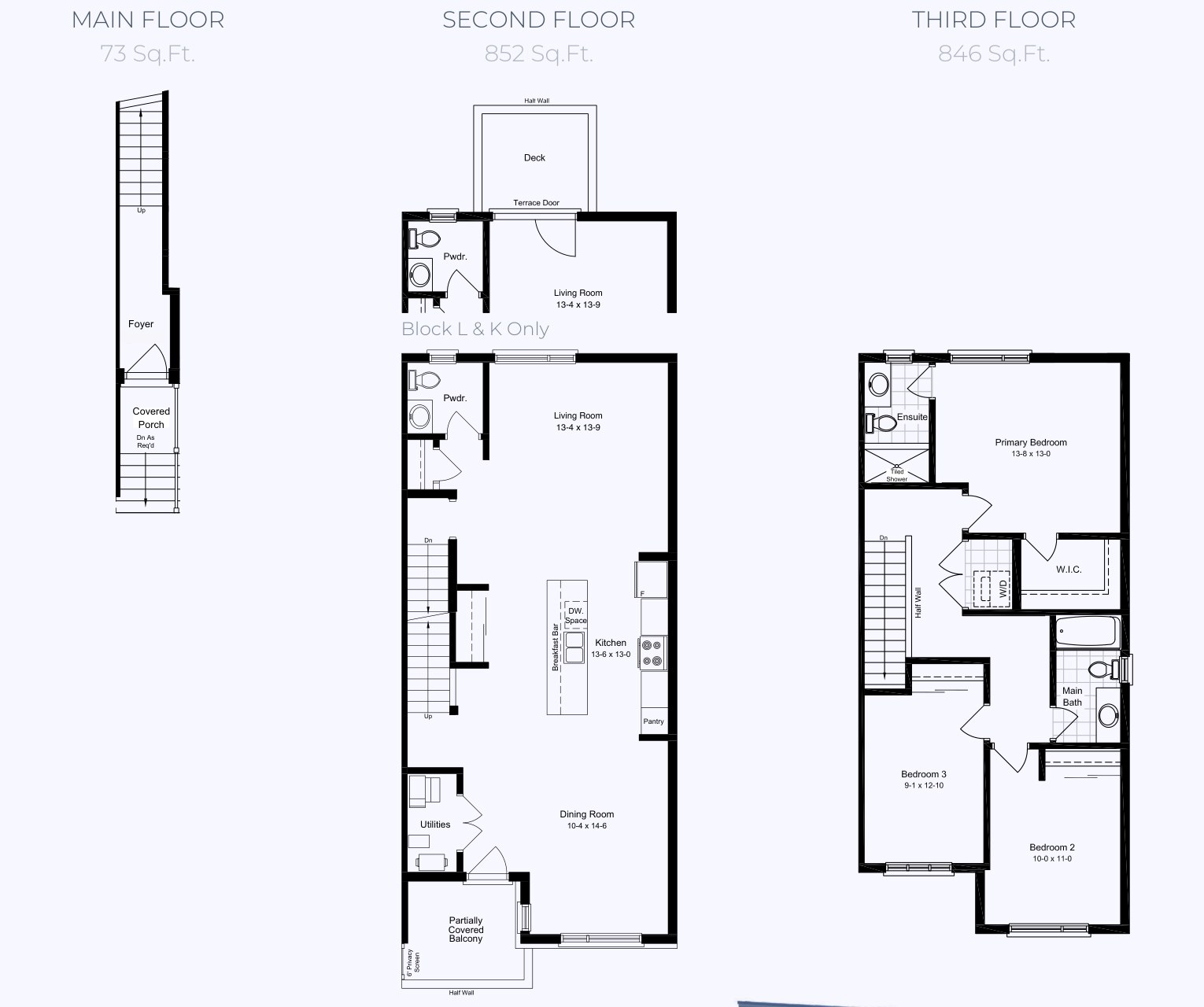 STAX ULTRA upper-level end-unit floor plan — 3 bedroom, 2.5 bath, 1,771 sq.ft. stacked townhome in London Ontario